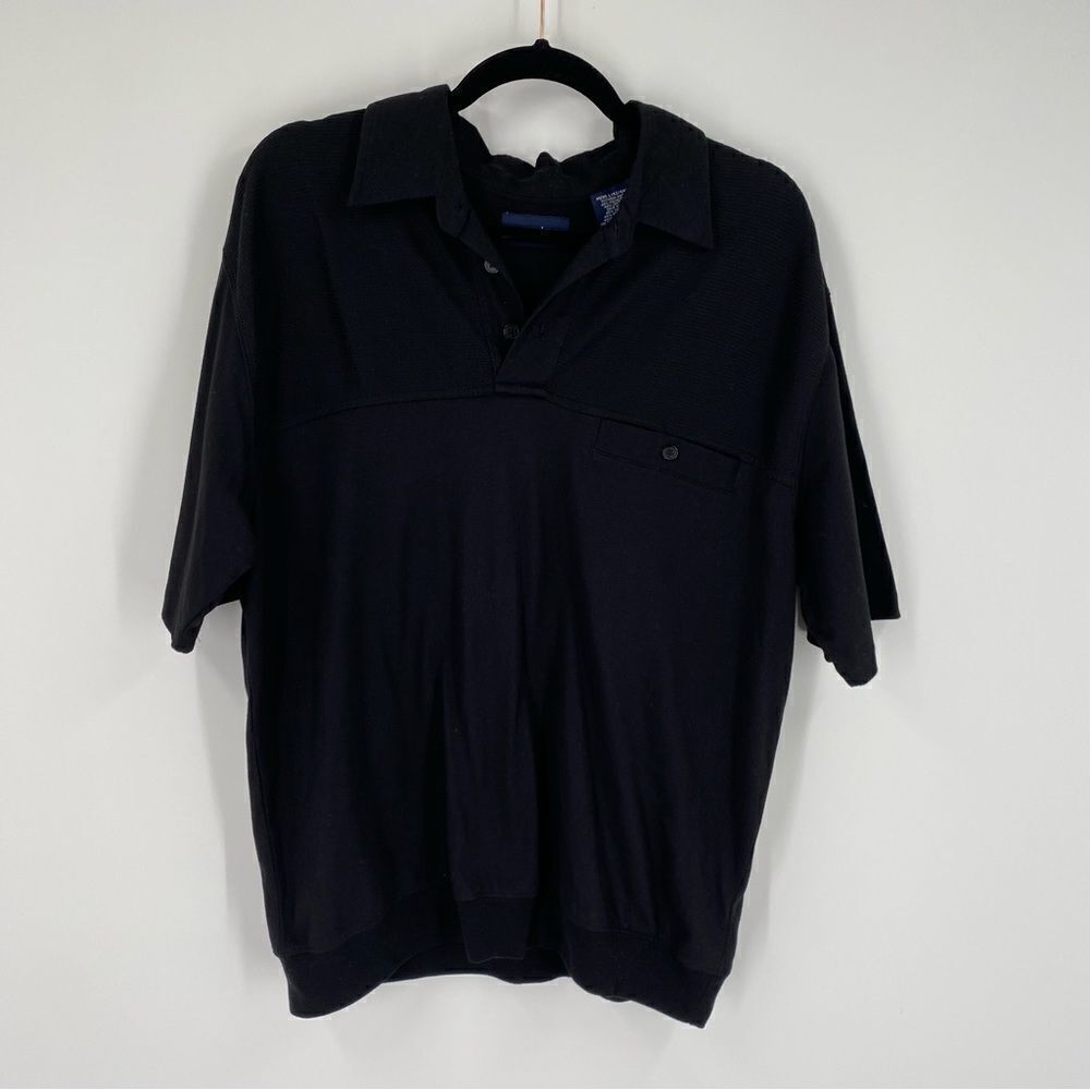 Puritan Men’s Black Short Sleeve Polo Shirt size L